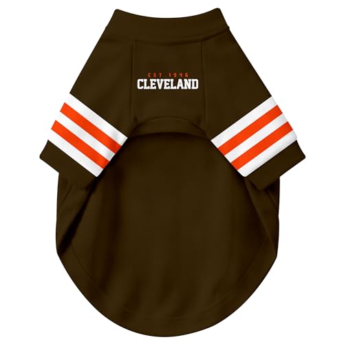 Image of Cleveland Dog Clothes Jersey Style Personalized Pet T Shirt with Custom Name Number for Small Medium Large Dogs