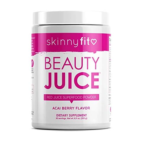 SkinnyFit Beauty Juice, Red Superfood Powder, Acai Berry Flavor - Anti-Aging, Aids in Digestion, Helps Boost Mood & Immunity, Prebiotics & Probiotics, 30 Servings Cover