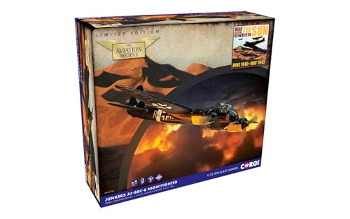 Corgi AA36714 Junkers Ju-88C-6, R4+HH, Gerhard Böhme Model Airplane - Diecast Planes & Aircraft Models for Ages 14+, Die Cast Plane, Toy Airplanes - Gift for Aviation Fans, Birthday Gifts for Him