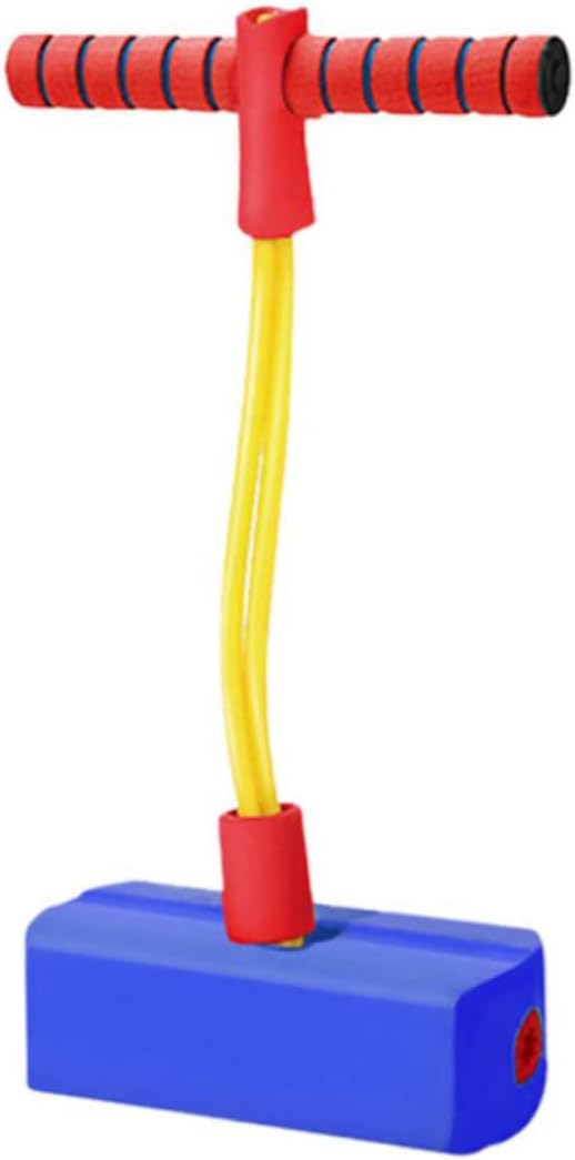 Soft Foam Bungee Jumper Stick Toy with Light & Sound, Rubber Bouncing Toy for Kids, Birthday, Outdoor Active Play, Fun Exercise Blue