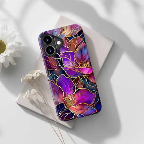 DorisMax for iPhone 17 Case - Wireless Charging Compatible - Dual-Layer Hard Shell + Silicone Cover - Shockproof Protective Phone Case with Stylish Designs for Women - Blooming Purple Flowers by DorisMax - Used condition - Image 3