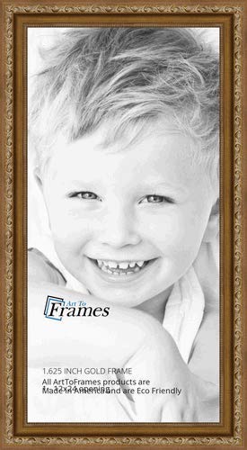 Arttoframes 12X24 Inch Gold With Beads Wood Picture Frame, Womd10051-12X24 #TOP23
