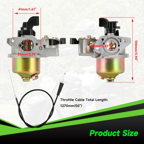 Image of Carburetor Carb Kit Compatible with Monster Mega Moto 80cc 105cc Mini Bike MMB80 MMB105 Motovox MBX10 Baja DB30 Dirt Bug Coleman B100 RT100 Go Kart 79cc 97cc Engine Parts with Throttle Cable