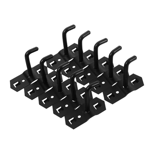 PRETYZOOM 10 Pack Square Hole Board Hooks Retail Hanger Holder Wall Display Hooks Heavy Duty Brackets Storage for Home