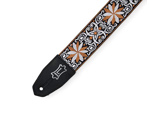 Levy's Leathers Right Height 2" Wide Jacquard Weave Guitar Strap With 60’S Style Hootenanny Yellow & White Floral Motif (Mrhht-13) #TOP2