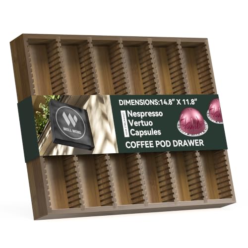 Image of for Nespresso Vertuo Capsules Bamboo Coffee Pod Drawer Organizer
