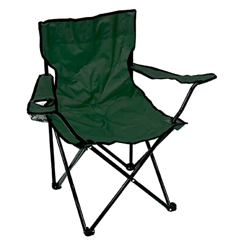 TIENDA EURASIA Silla Plegable de Camping - Ideal para Camping o Pesca - Estructura de Acero Resistente y Asiento de Lona...
