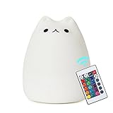 Umiwe Remote Control Cat Lamp,8 Color Cute Silicone Kitty Night Light for Kids Baby Children Nursery Toddler Birthday Gift (Celebrity Cat+Remote Control)