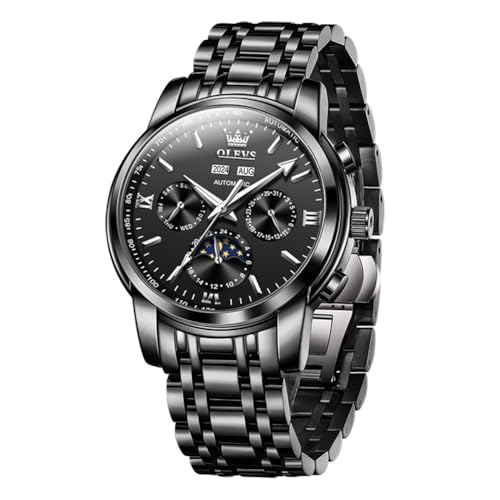 Image of OLEVS Couple Watch Set - His & Her Matching Watches with Luxury Diamond Accents - Romantic Valentine's Day Stainless Steel Original Quartz Men's and Women's Watch Lovers Set