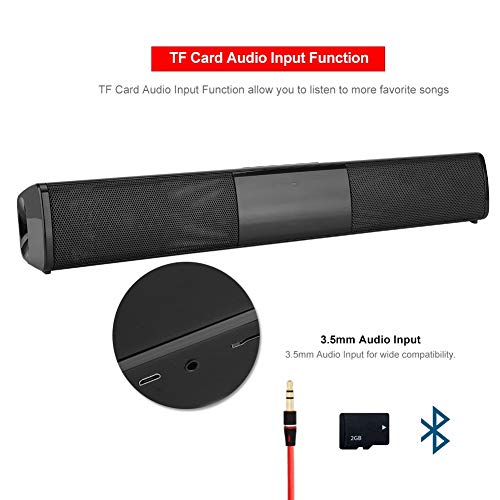 Barre de Son, Barre de Son luetooth sans Fil BEnceintes Soundbar Basse Stéréo Surround Support U Disque, 4 Heures de Lecture Système Home Cinéma pour TV, PC – Image 4