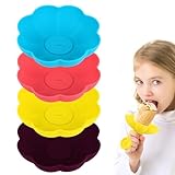4pcs Popsicle Holders for Kids, Silicone Ice Cream Guard Holder Portable Drip Free Popsicle Catcher Ice Pop Stick Holder for Summer Days Popsicle Party (4 Colors)