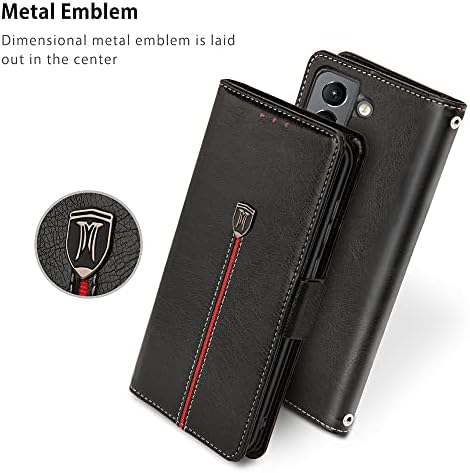 MAMA MOUTH Samsung Galaxy S21 FE 5G Case, Magnetic Flip Leather Wallet Book Protection S21 FE 5G Phone Case, Thin TPU Bumper Silicone Folio Stand Cover, Shockproof Case for Samsung S21 FE 5G Black