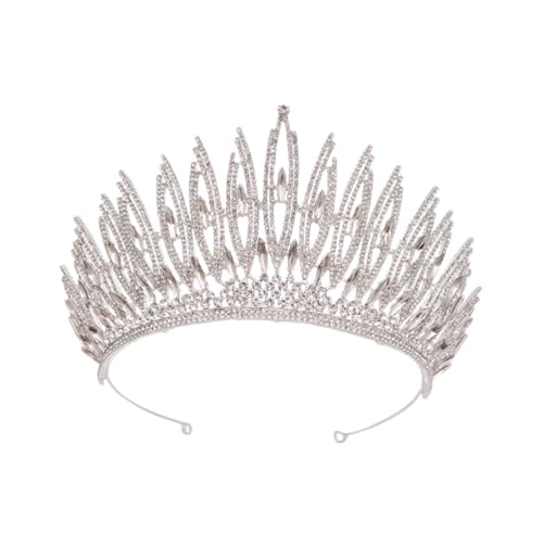 Tiare de mariée argentée couronne femmes diadème élégant accessoire coiffure