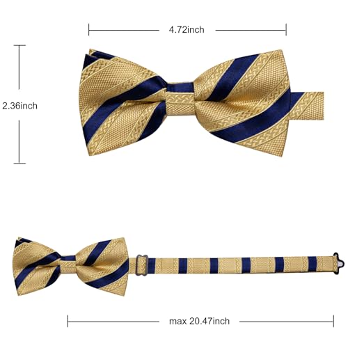 Image of YourTies Bow Ties for Men Pretied Bowties Solid Color Satin Bow Tie Formal Business Tuxedo Wedding Party Prom