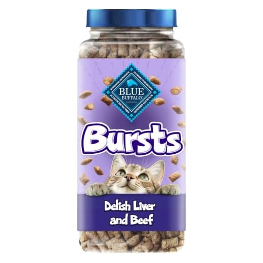 Blue Buffalo Bursts Liver & Beef Crunchy & Creamy Cat Treats, 12 oz