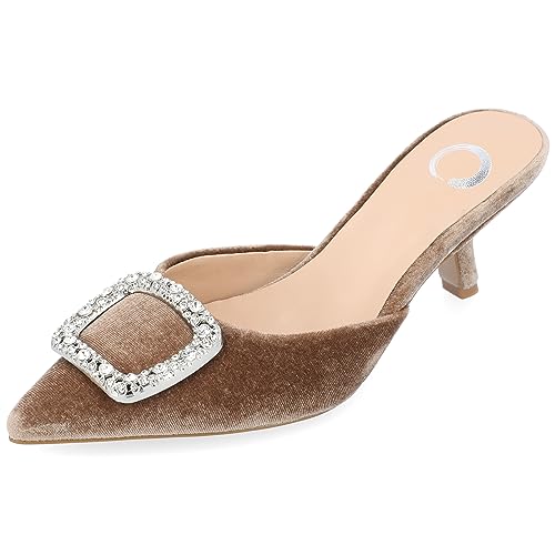 RISHIE KITTEN HEELED MULES IN VELVET