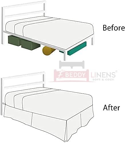 Miniatura 5 de eBeddy Linens 1 falda de cama con esquinas divididas de algodón egipcio de 800 hilos, tamaño King de 78 x 80 pulgadas, caída y caída, fácil de