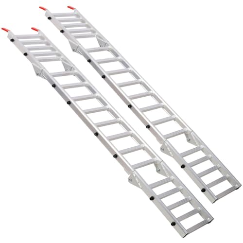 Rampas de carga plegables de aluminio de 7,3 pies, para ATV, motocicleta, cortacésped y motocicleta de tierra, con capacidad de 1400 libras miniatura 1
