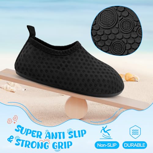 Image of Kids Boys Girls Swim Water Shoes, Toddler Kids Swim Water Shoes Non-Slip Quick Dry Beach Shoes,Barefoot Sports Shoes Aqua Socks for Beach Outdoor Sports