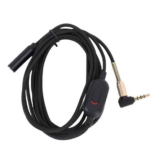 Fockety Cable alargador de auriculares, cable alargador de audio con conector auxiliar de 3,5 mm y control de volumen, adaptador auxiliar macho a hembra para smartphones, tablets,