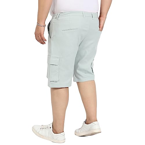 Image of Instafab Plus Men's Cargo Shorts for Casual Wear | 6 Pockets | Plus Size Fit | Button Closure | Cotton Poly Cargo Shorts Crafted with Comfort Fit for Everyday Wear