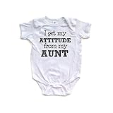 Apericots I Get My Attitude From My Aunt Funny Short Sleeve Baby Bodysuit