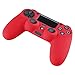 Produktbild DOTBUY Silikon Hülle Case Schutzhülle Aufkleber Schutztasche für Sony Playstation 4 PS4 Slim PS4 Pro Controller x 1 + Thumb Grip x 2 (Rot)