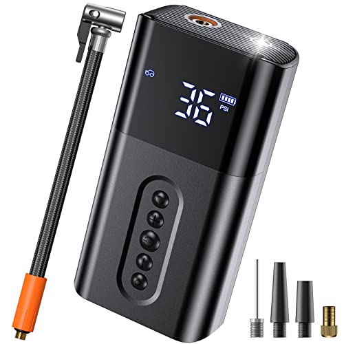 rdangaez Cordless Tire Inflator, 150PSI Portable Air Compressor for Car Tire with Large Digital Screen and LED Lights, Cordless Handheld 6000mAh Battery Air Pump for Cars, Motorcycles, E-Bikes, Balls