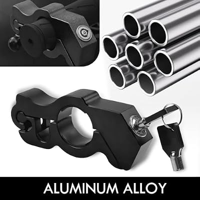 1 PC Motorcycle Grip Brake Lock, 5-5/16 x 2-3/16 x 15/16 Alloy Anti-Theft Throttle Lock, Replacement Modification Accessories, Suitable for Motorcycles, Scooters, Bicycles, ATVs (Black)