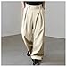 OYOANGLE Men's Pleated High Waist Wide Leg Pants Loose Fit Casual Pants with Pocket Beige Small