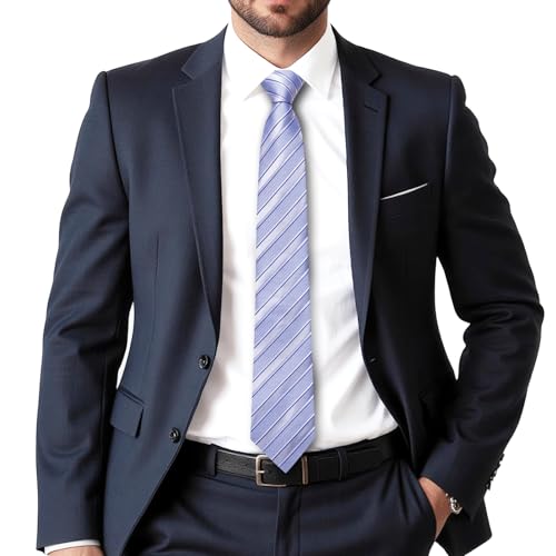 Image of Dubulle Silk Ties Set for Men Formal Paisley Striped Necktie Pocket Square Cufflinks 3PCS Sets Wedding Business Party