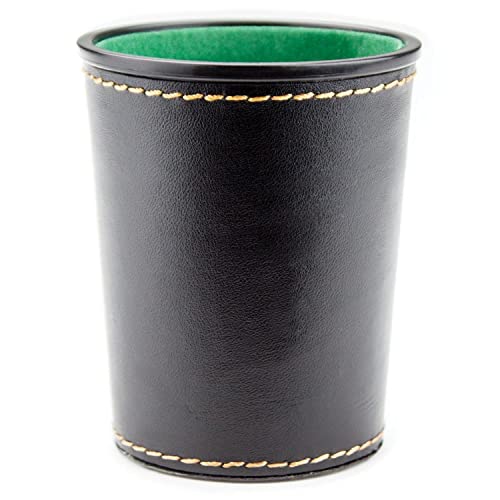 Felt-Lined Synthetic Leather Dice Cup by Brybelly 4x3x3 in