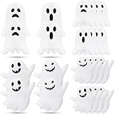 Civaner 24 Pcs Halloween Squeaky Dog Toys Bulk Ghost Stuffed Plush Toys for Dogs Interactive Teething Chew Plaything for Halloween Small Medium Large Pets Teething Cleaning and Training