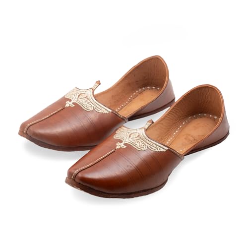Image of KORAKARI Men's Traditional Leather Punjabi Jutti Comfortable Mojari for Men