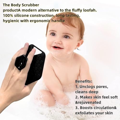 RENESMEE Body Scrubber for Bathing - Dead Skin Remover, Premium Super Soft Silicone Body Shower Scrub, Reusable Body Cleansing Brush for Men, Women and Children - 1 Pc (Scrubber) - Image 6