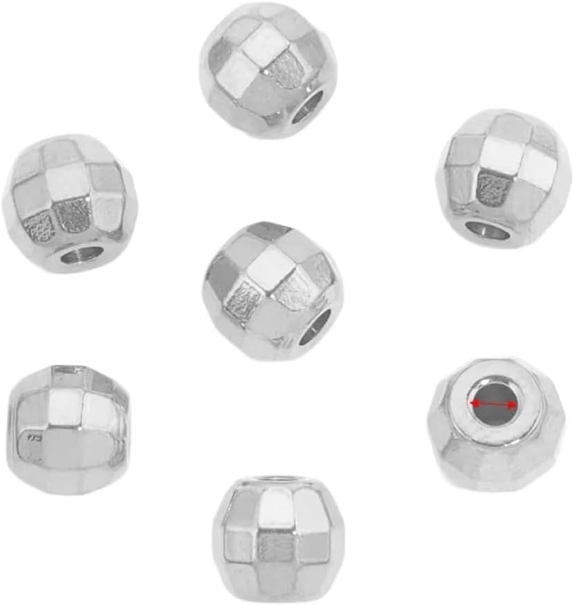 Yingluno 100pcs Stainless Steel Bead Loose Spacer Beads for Bracelets Jewelry Components Bead(51267-S4)