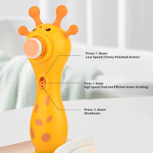 Baby Nails Grinder Gentle Filing Systems Low Vibrations Operate 2 Speed Levels Lightweight Infant Safety Grooming Device Baby Electric Nails Trimmer Safe Gentle Newborns Toddler – Image 6