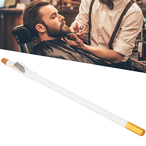 Penna Riempitiva per Barba Uomo, Riempitivo Professionale per Matita per Barba Dotato di Temperamatite per Modellare la Barba (Bianco)