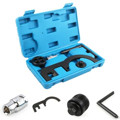 Set di 5 attrezzi per catena di distribuzione del motore per motori diesel BMW N47 N57, kit di bloccaggio e allineamento dell'albero a camme con custodia, compatibile con serie 1, 3, 5, 6, 7