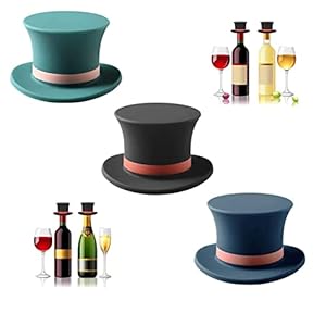 HKTOPCNE 3er Silikon Weinverschluss Zylinderhut KITCHEN-117