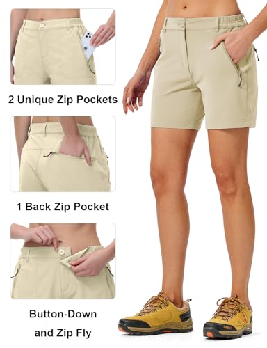 Image of TBMPOY Women's 6 inch Hiking Cargo Shorts Quick Dry with Pockets Work Golf Short Lightweight Outdoor Active Summer for Women