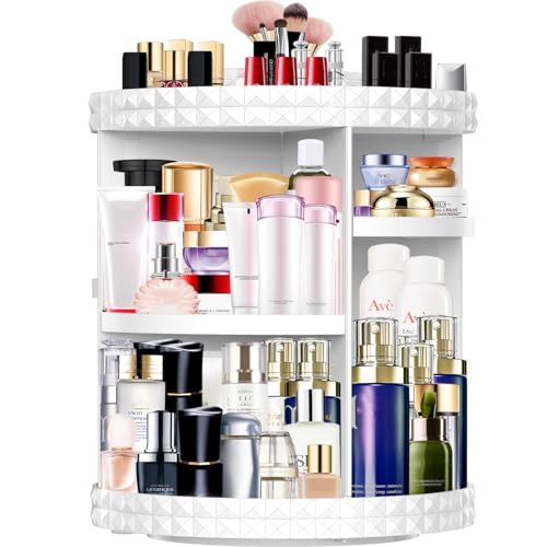 Image of Makeup Organizer 360 Degree Rotating 7 Adjustable Layers Large Capacity Cosmetic Organizer Transparent Make Up Organizers and Storage
