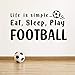 Adesivo da parete con scritta "Eat Sleep Play Football Room", per cucina, Liverpool fc, poster per soggiorno, decorazione per la casa, citazione, lettering per bambini, ragazzi, opere d'arte in vinile