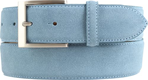 BELTINGER Veloursleder Gürtel 4 cm | Hochwertiger Ledergürtel für Herren 40mm | Wildleder-Gürtel | Jeansblau 95cm