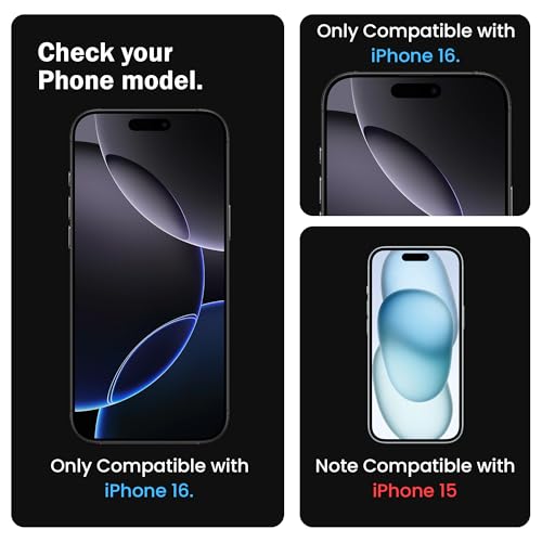 Image of FIRST MART Tempered Glass Screen Protector for iPhone 16 / iPhone 15 - Full-Glue Screen Guard, 3D Edge to Edge, HD Clear, Bubble-Free, Case-Friendly, Black, Pack of 2