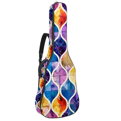 Housse de guitare acoustique et électrique à motif géométrique coloré