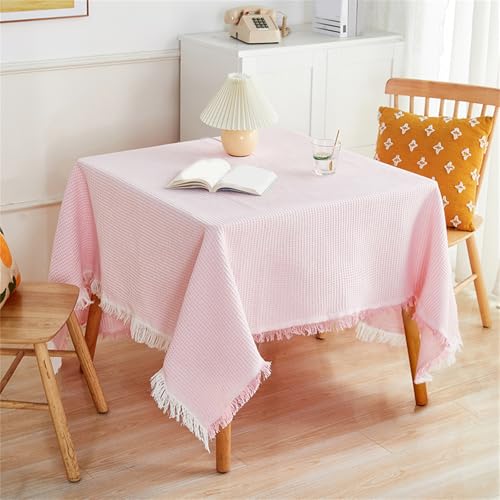 Nappe rectangulaire en coton et lin lavable pour table de cuisine - 4