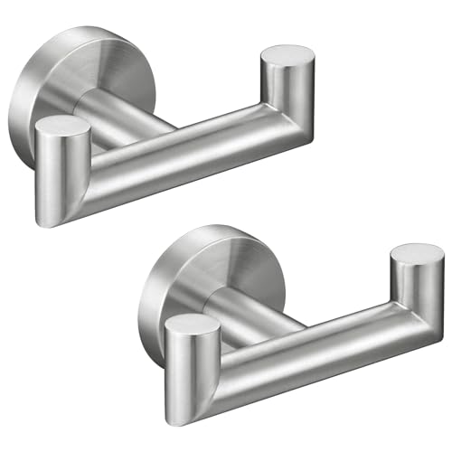 Angle Simple Towel Hook Brushed Nickel 2 PCS, SUS304 Stainless