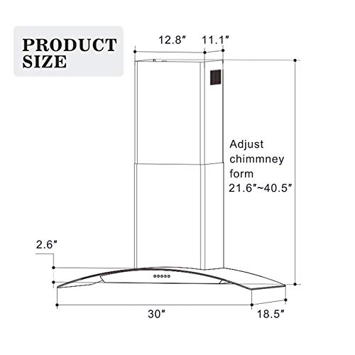 Tieasy USGD1875B Range Hood 30 Inch, Tieasy Wall Mount Kitchen Hood thumb #7