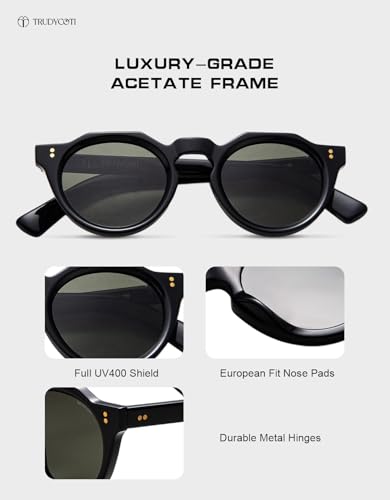 2025 Acetate Polarized Sunglasses Men Women, Modern Retro Designer Sunnies with UV400 Protection4